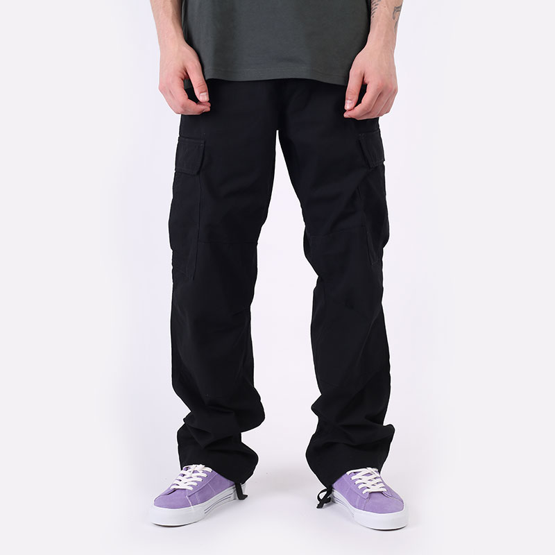 мужские черные брюки Carhartt WIP Regular Cargo Pant I015875-black - цена, описание, фото 3